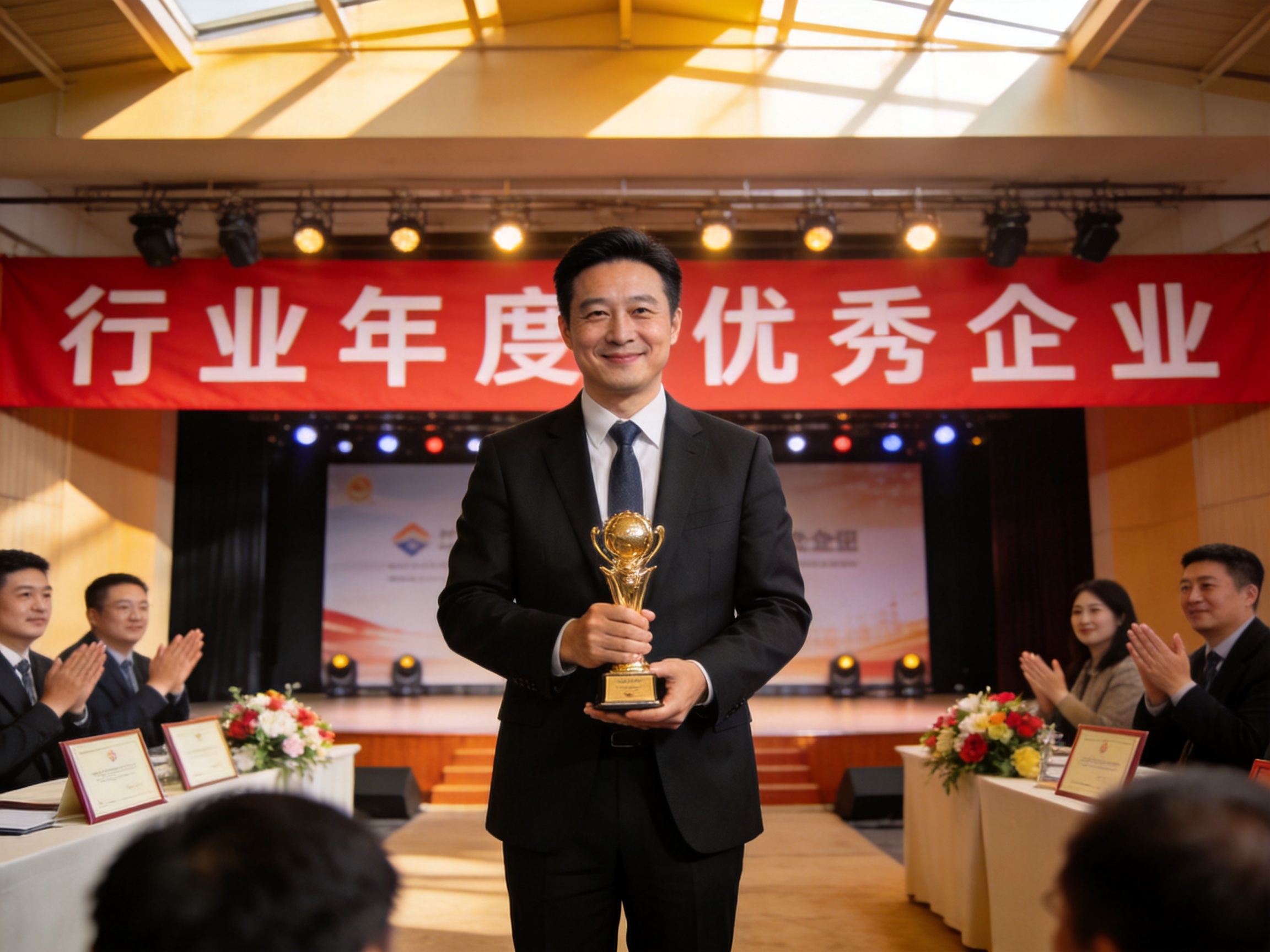 KY开元集团荣获行业年度优秀企业奖项的颁奖现场